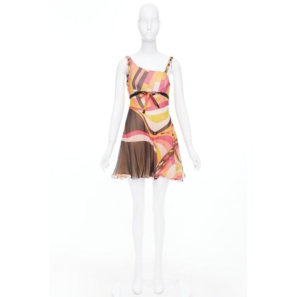 blue dress for baby girl Orchidee Print Long Dress – PUCCI Online Store main image 1